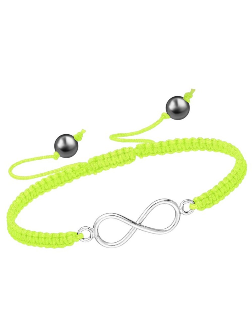 925 Sterling Silver Infinity with Adjustable Thread Bracelet, Beaded with Hemati